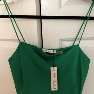 Alice and Olivia green silk tank! NEVER WORN!!
